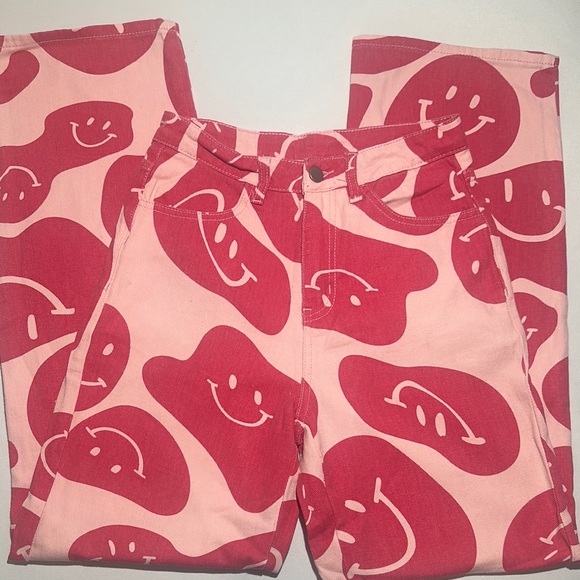 bailey rose Denim - Funky Boutique Smiley Face Jeans Pink